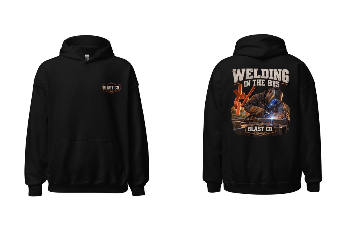 815 Welding Hoodie front and back product mockup